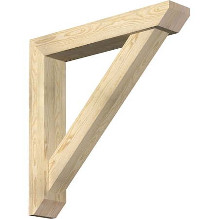 Traditional Slat Rough Sawn Bracket W/ Offset Brace, Douglas Fir, 6W X 34D X 34H